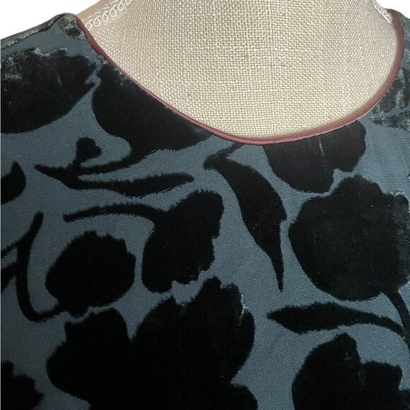 Banana Republic Velvet Burnout Button Back Silk Blend Top - Picture 12 of 16